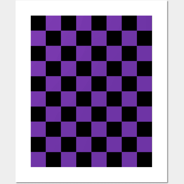 Byzantium and Black Chessboard Pattern Wall Art by californiapattern 